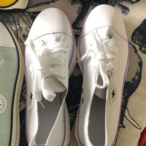 There are four pair of sneakers $10 each